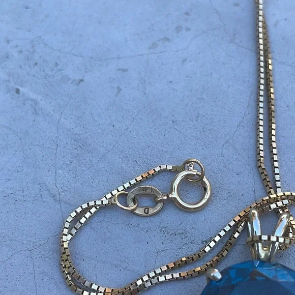 14k Gold & London Blue Topaz Necklace